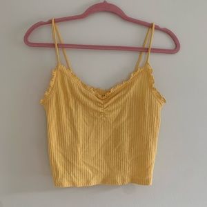 YELLOW CROP TANK TOP